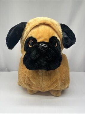 Plush Pug Dog Toy - Tan and Black Stuffed Pet